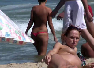 Nude beach exhibitionist